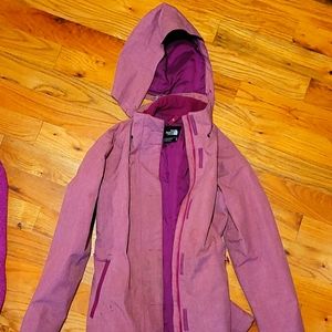 North Face pink heather jacket 3 in 1